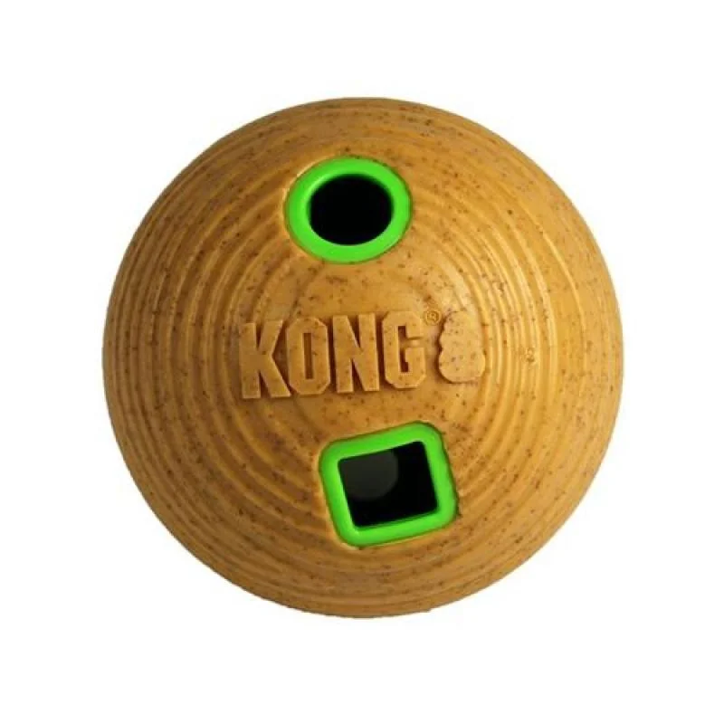 KONG BAMBOO lopta z bambusu na pochúťky M 12,1x12,1x12,1cm pre psov 