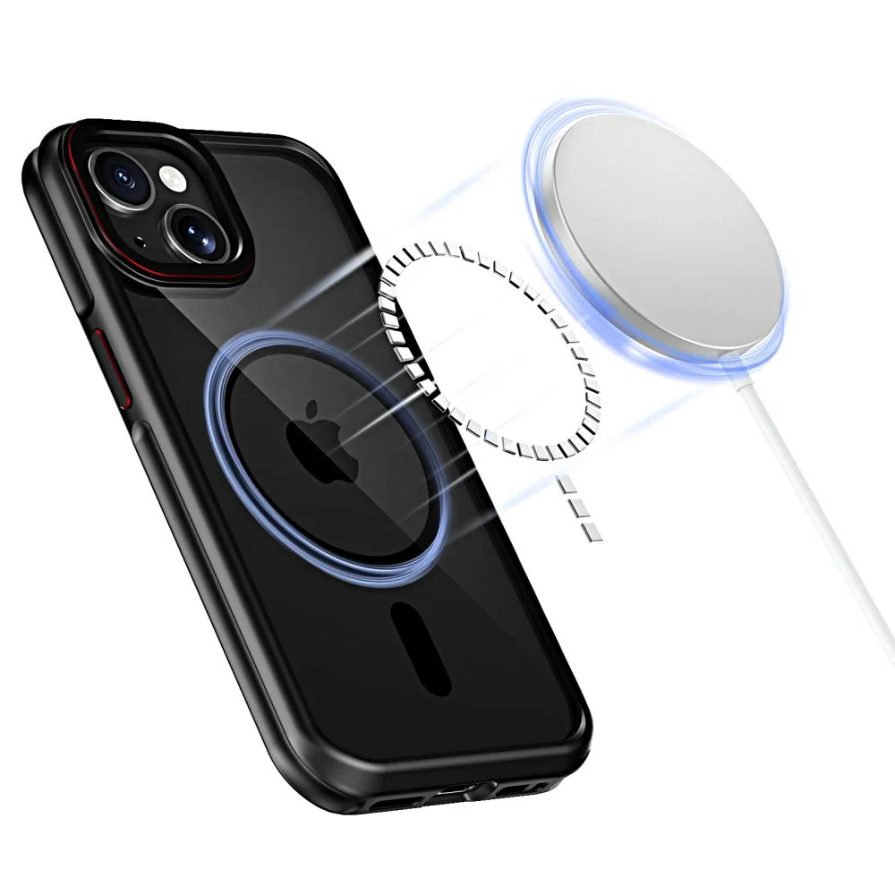 Tech-Protect Hybrid MagSafe kryt na iPhone 15, čierny/červený 