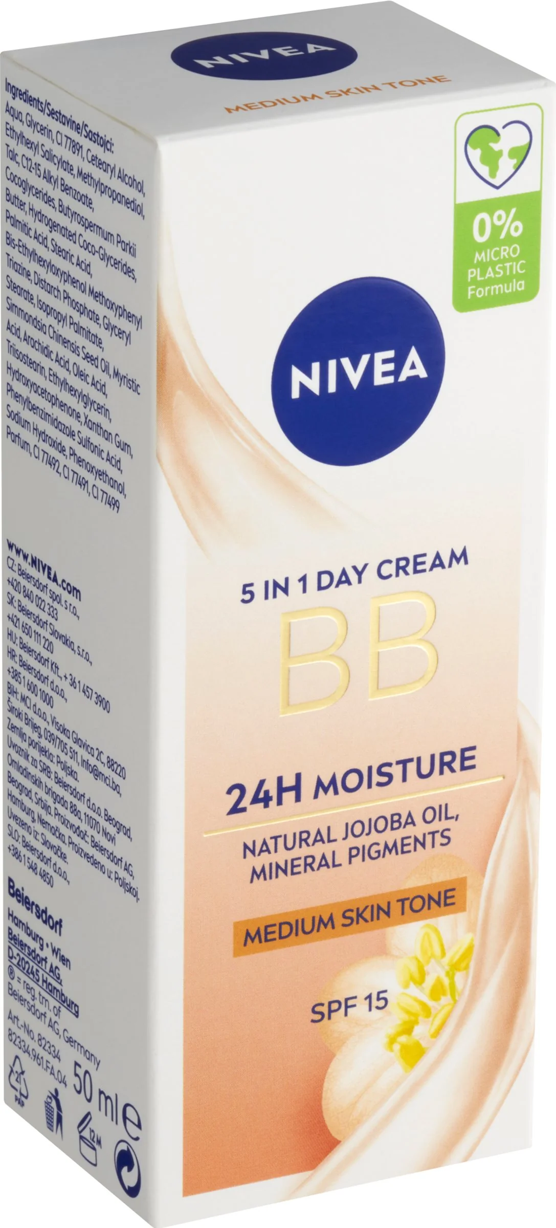 NIVEA Skrášľujúci hydratačný BB krém 5v1 1×50 ml, tmavý BB krém