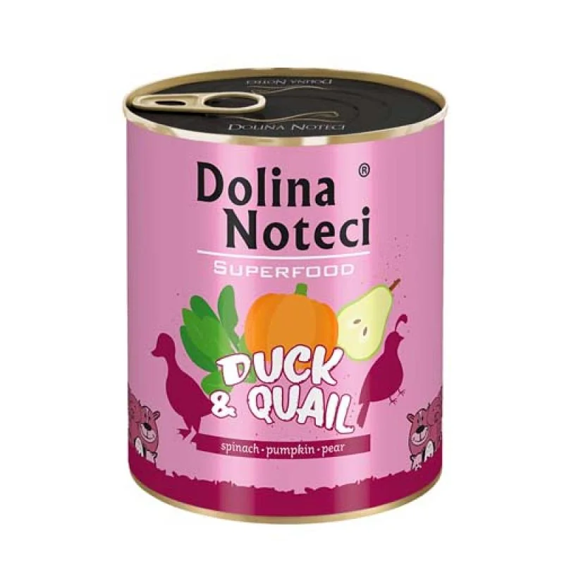 DOLINA NOTECI SUPERFOOD 800g kačica a prepelica pre psov 80% mäsa