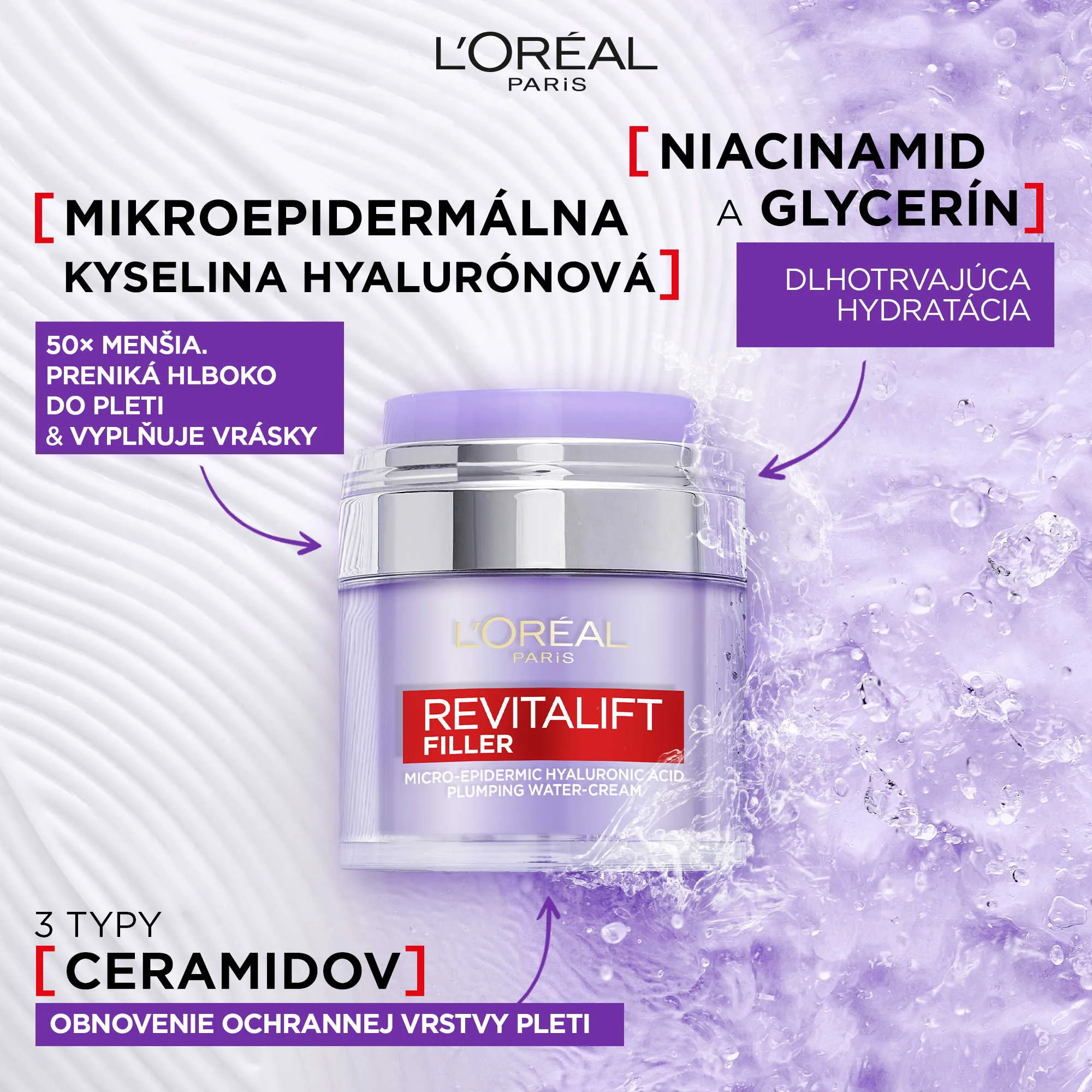 L'Oréal Paris Revitalift Filler Pressed Cream ľahký krém s kyselinou hyalurónovou, 50 ml 1× 50 ml, krém s kyselinou hyalurónovou