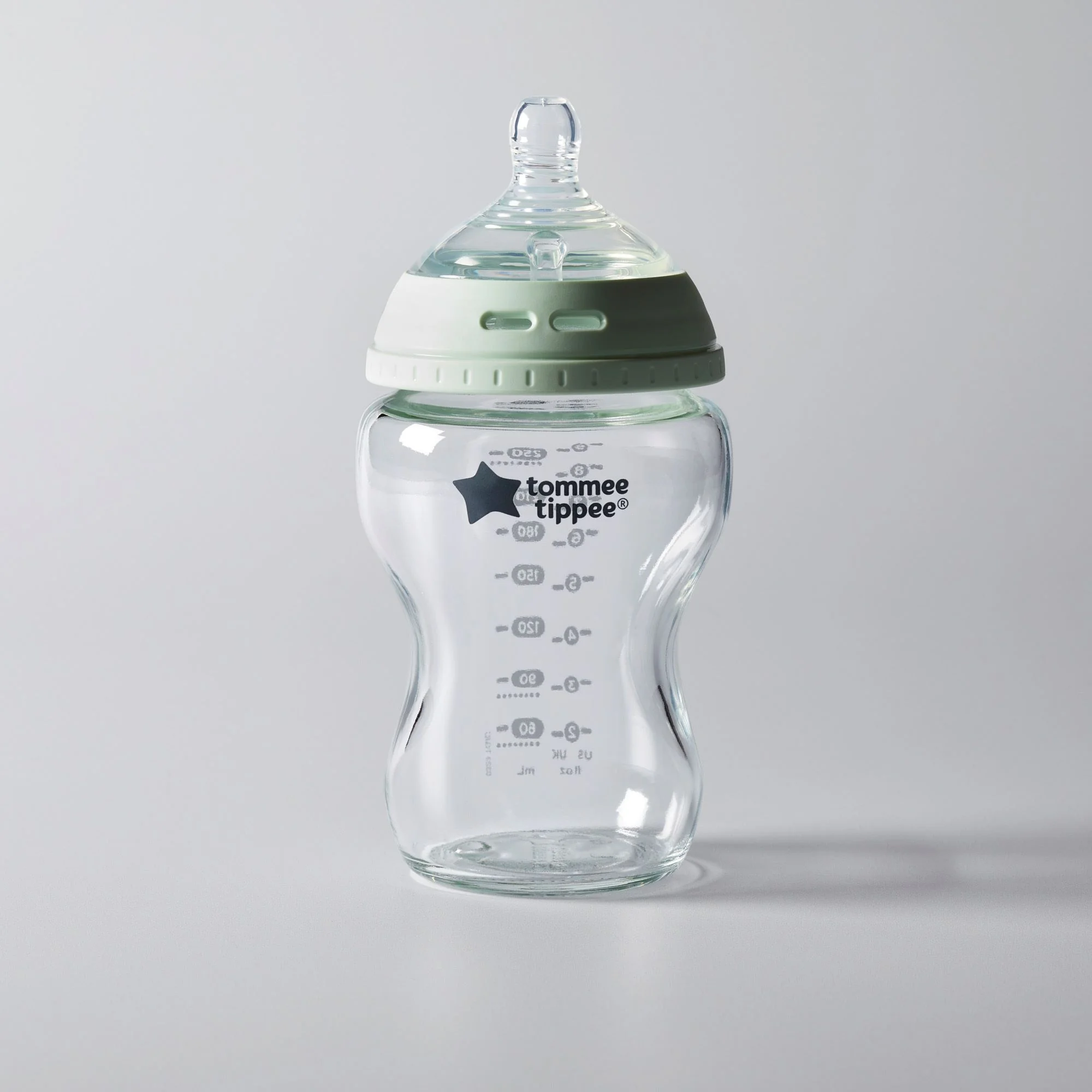 Tommee Tippee Natural Start Sklenená Samoterilizačná Dojčenská Fľaša s ANTI-COLIC cumlíkom Pomalý Prietok 250 ml, 0m+ 1×1 ks, dojčenská fľaša