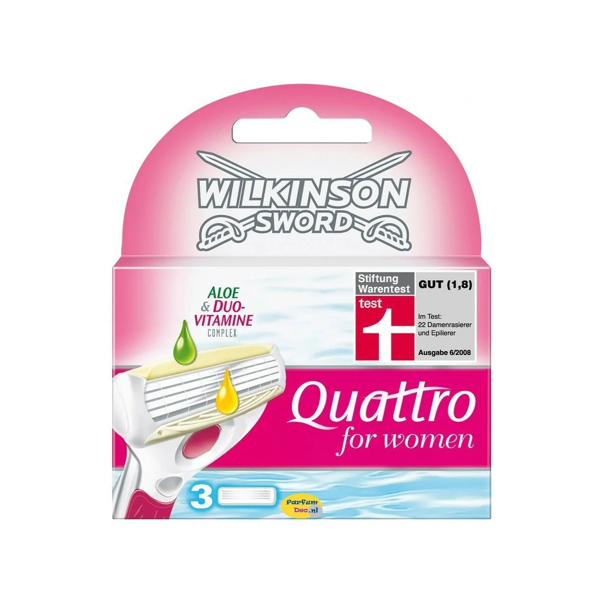 7007143Q Wilkinson Quattro for Women Sensitive Blades 3's (3 ks)