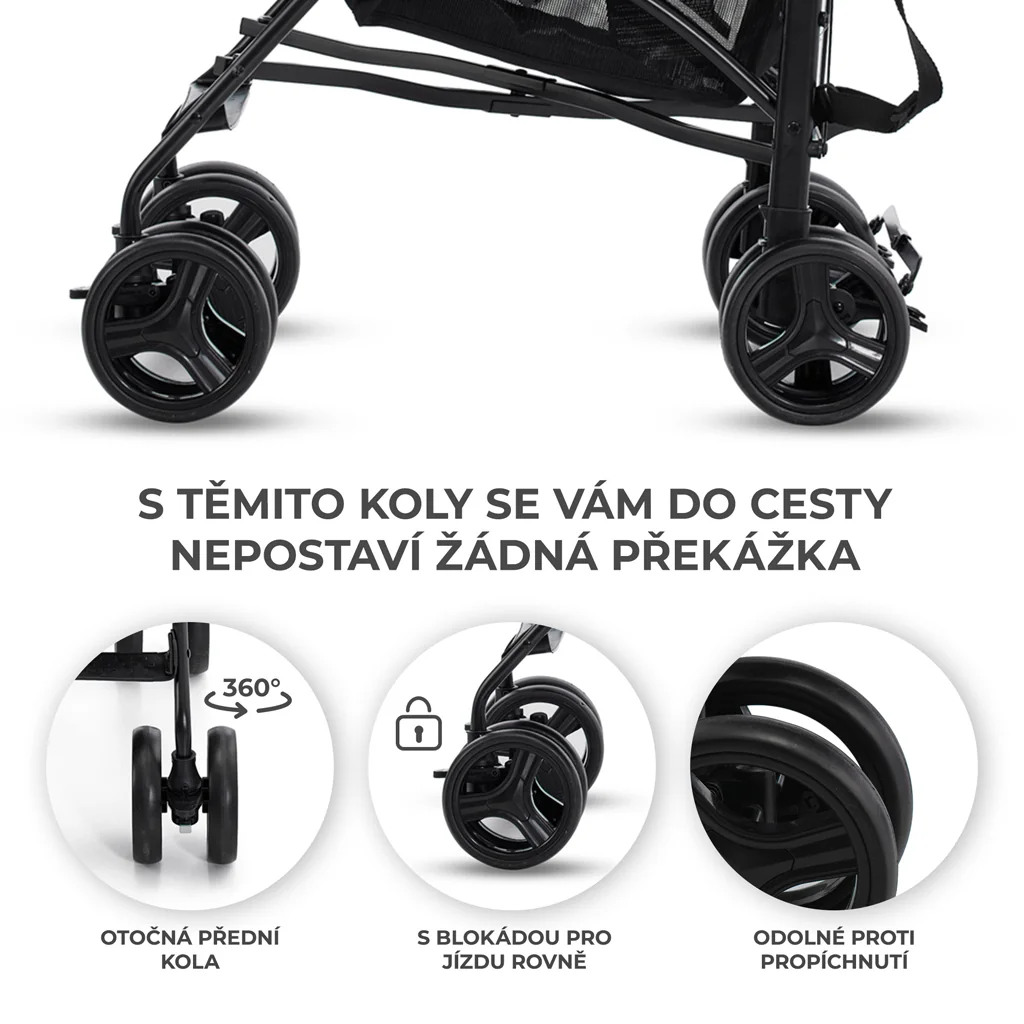 KINDERKRAFT Kočík golfový Tik Stone grey 1×1 ks, golfový kočík