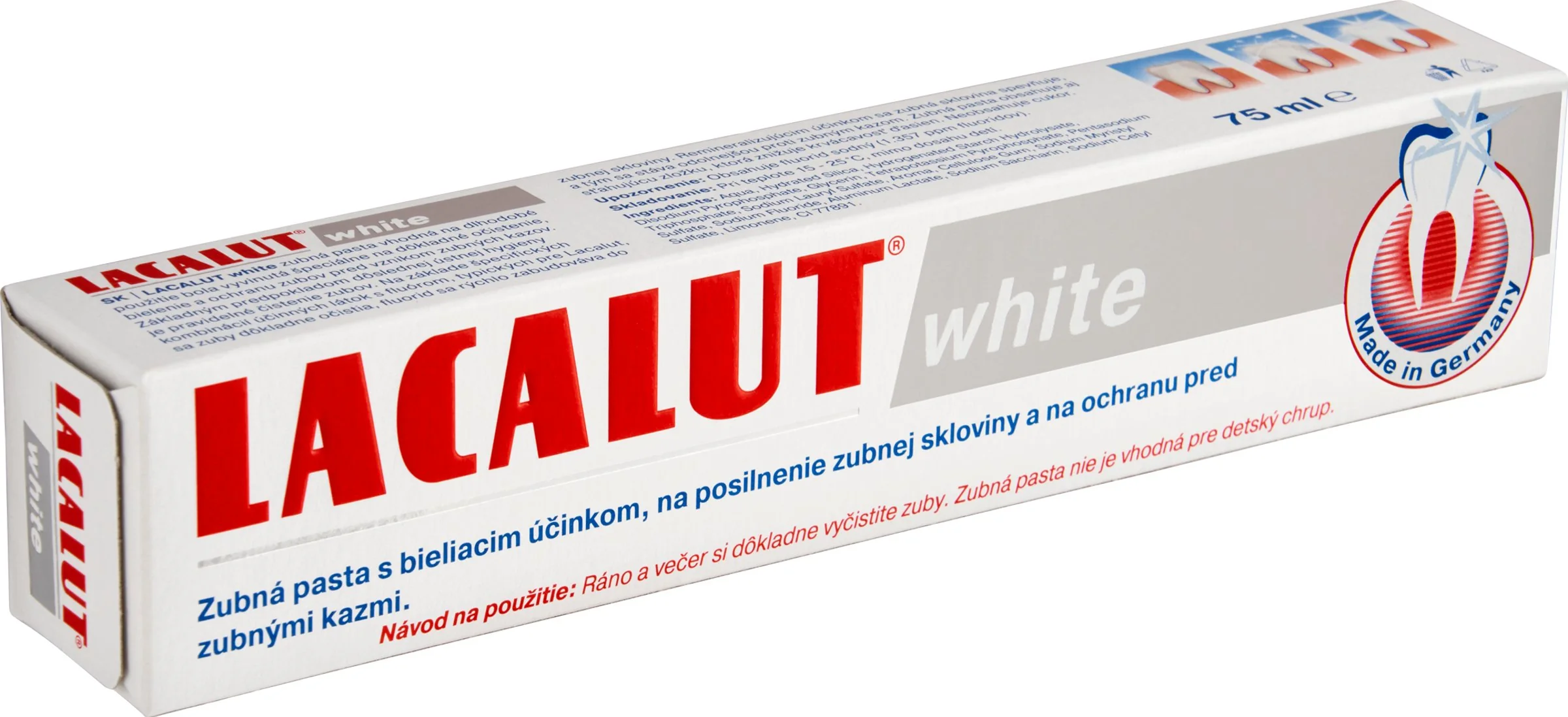 LACALUT WHITE ZUBNÁ PASTA 1×75 ml, pasta