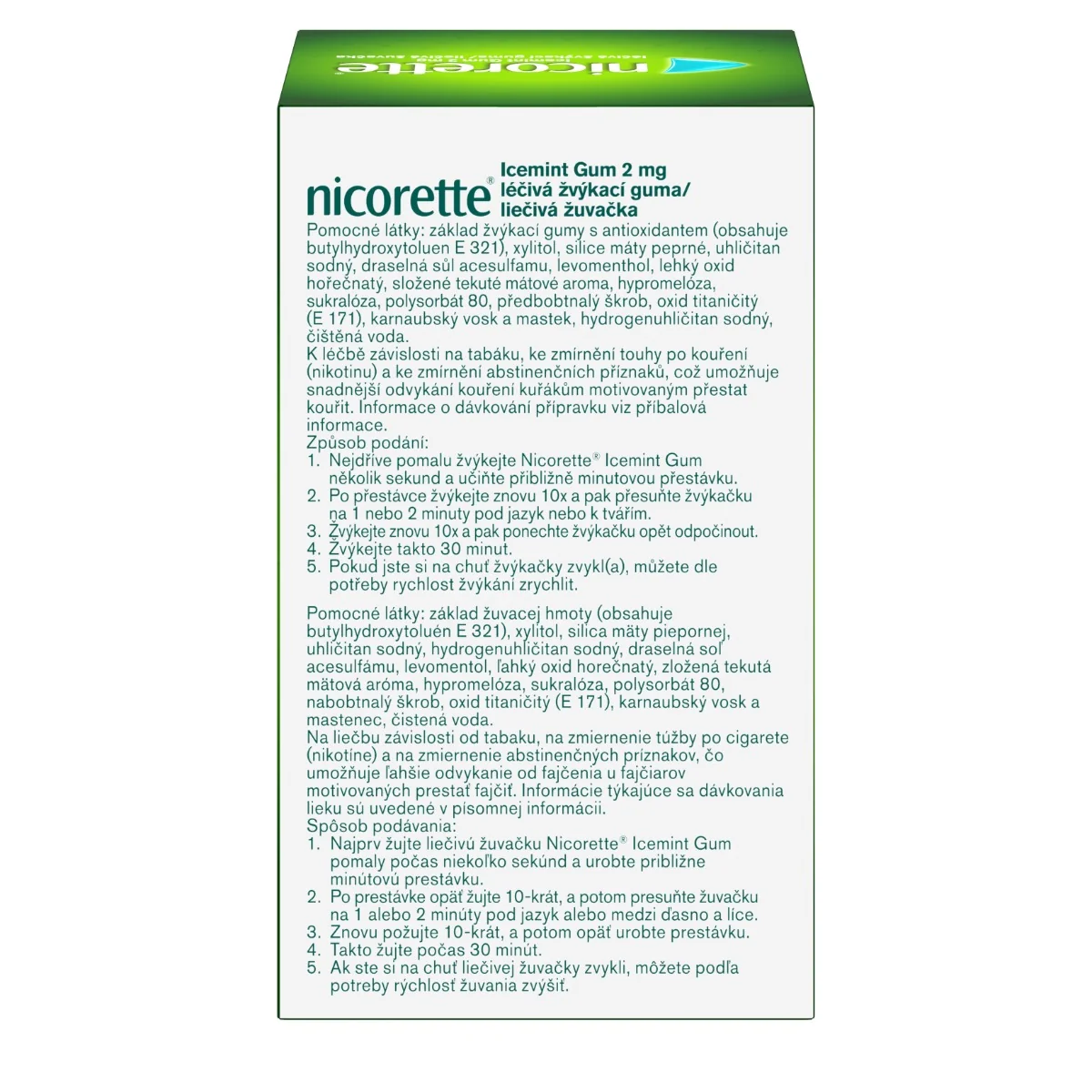 Nicorette® Icemint Gum 2 mg 1×105 ks, žuvačky