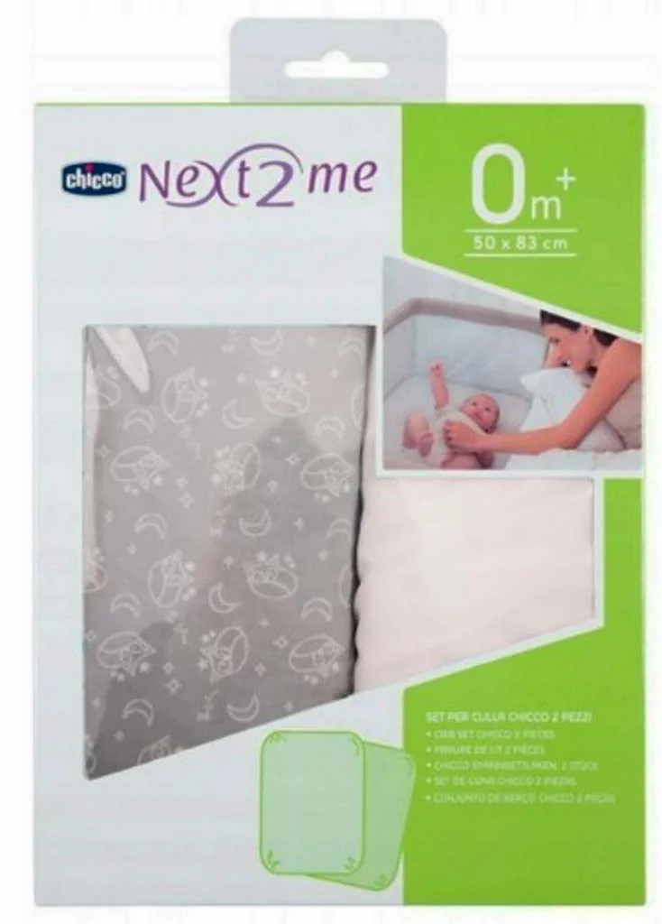 CHICCO Plachta na postieľku Next2Me 2 kusy - Grey fox 1×2 ks