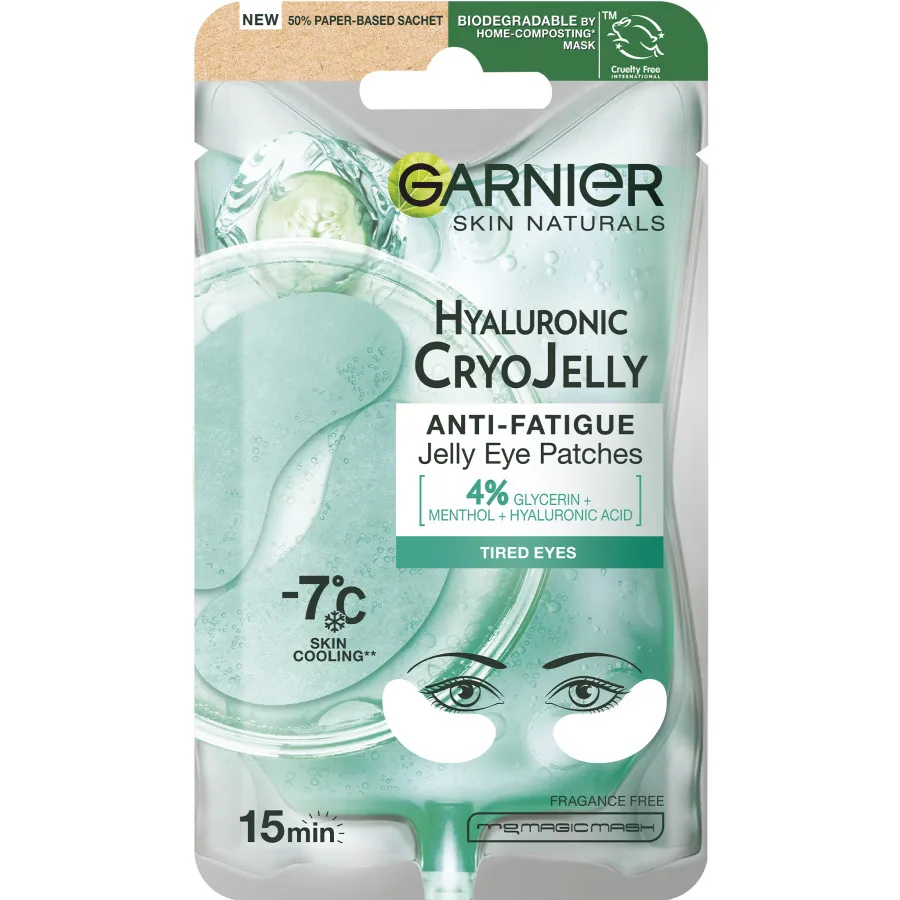 Garnier Skin Naturals Cryo Jelly očná textilná maska s chladivým efektom -7 °C, 5 g 1×5 g, maska na okolie očí