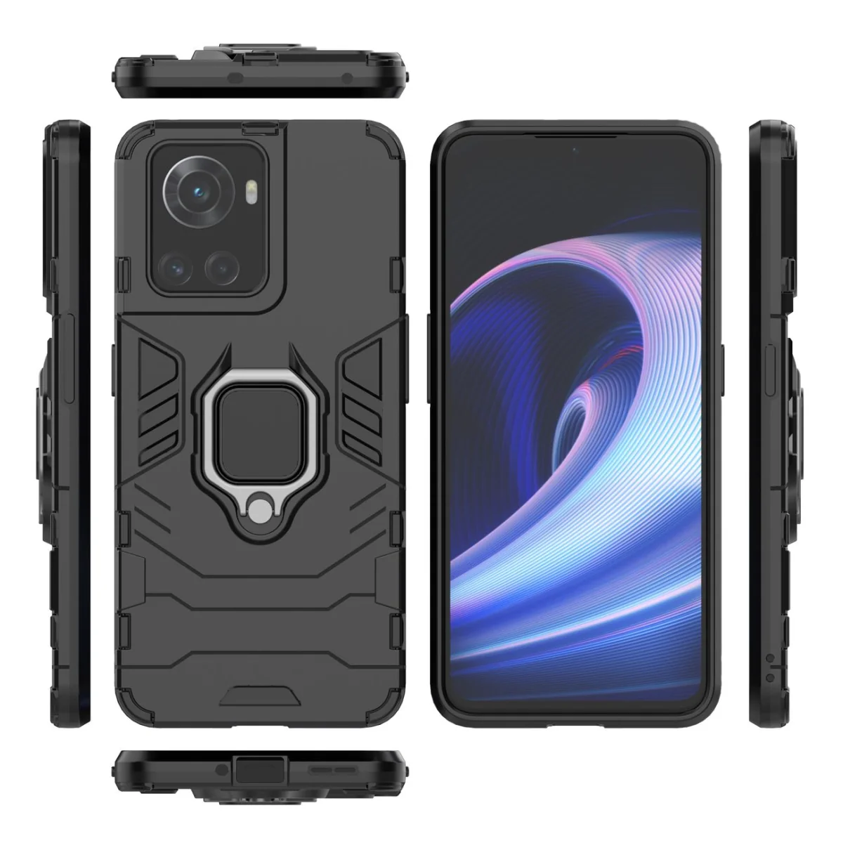 MG Ring Armor plastový kryt na OnePlus Ace čierny