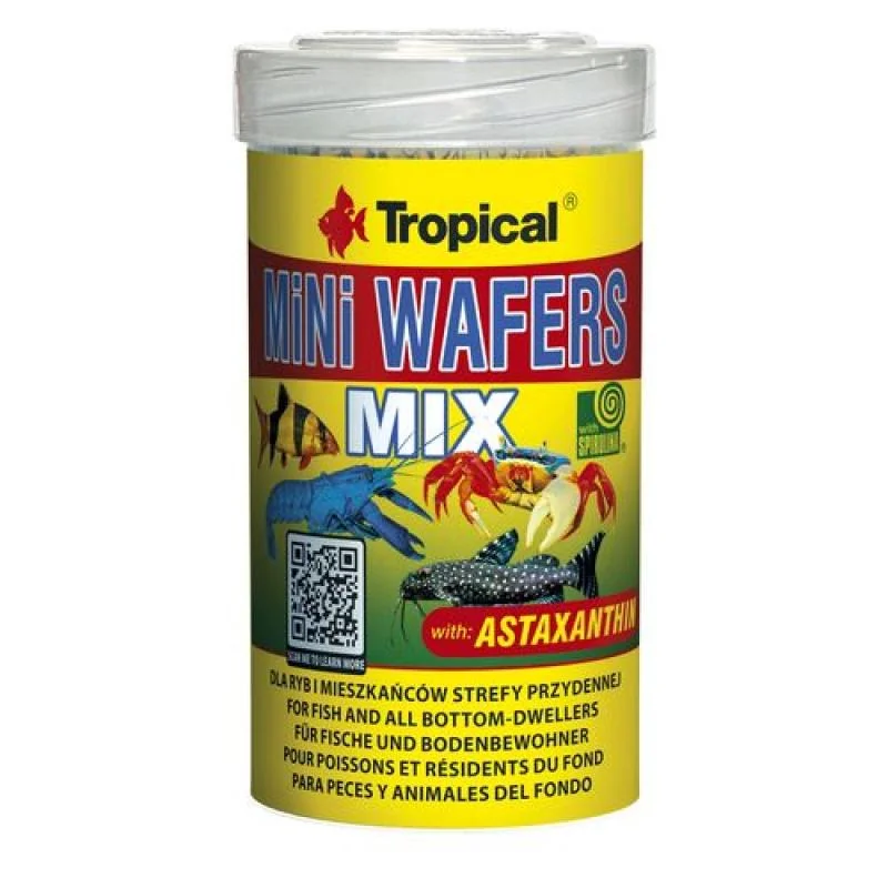 TROPICAL MiNi Wafers Mix 100ml/55g krmivo vo forme oblátok pre ryby žijúce v oblasti dna 