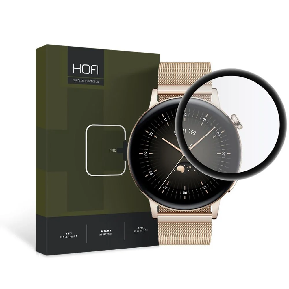 HOFI Hybrid ochranné sklo na Huawei Watch GT 3 42mm, čierne 