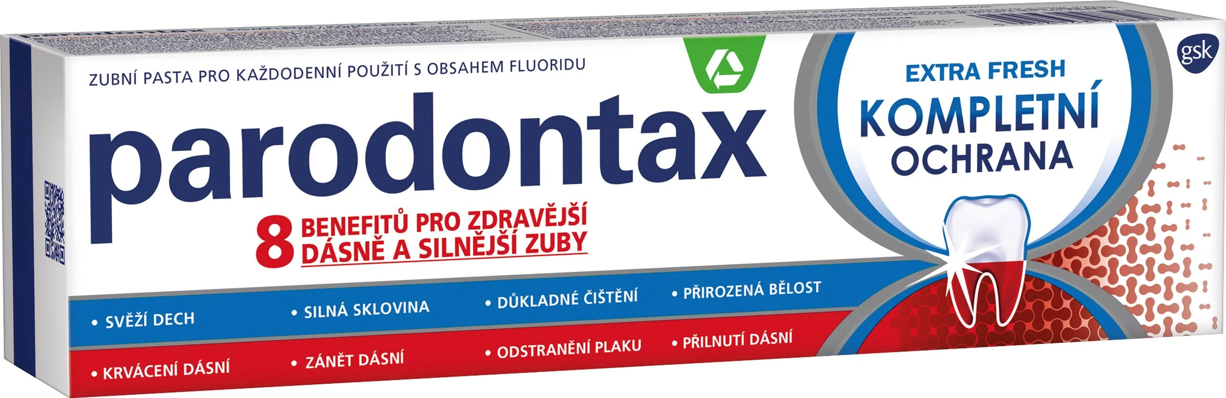 PARODONTAX EXTRA FRESH zubná pasta s fluoridom 1x75 ml, zubná pasta proti krvácaniu ďasien