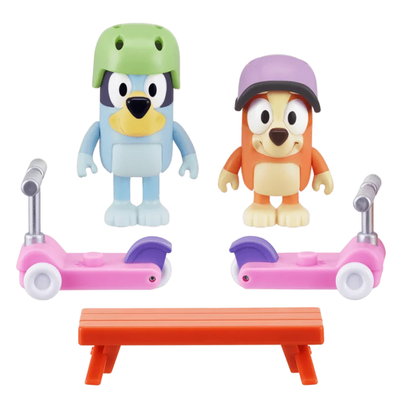 BLUEY Bluey & Bingo Scooter Fun, Zábava na skútri - set figúrok a príslušenstva 