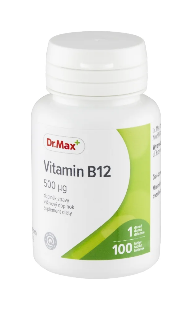 Dr. Max Vitamín B12 500 µg 1×100 tbl, výživový doplnok