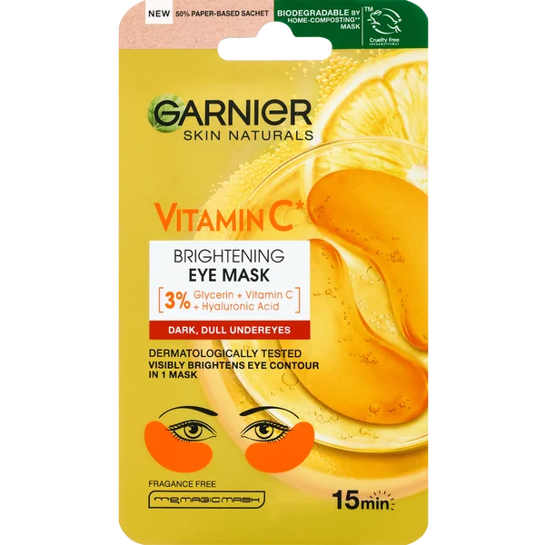 Garnier Skin Naturals očná maska na rozjasnenie očného okolia s vitamínom C