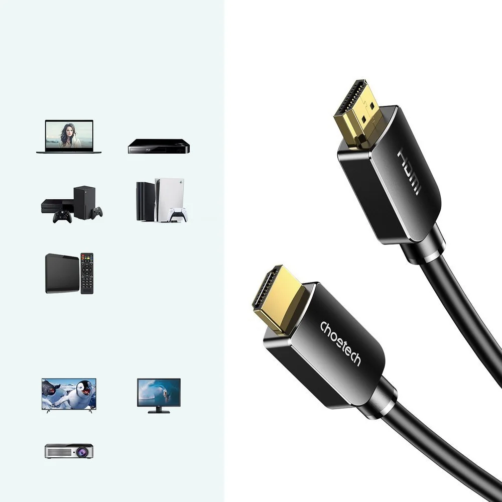 Choetech XHH03 kábel HDMI 2.1 8K / 4K / 2K / 3D 2m, čierny 