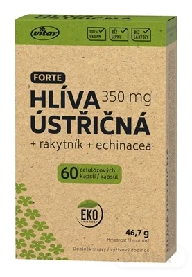 VITAR Hliva ustricová FORTE 350 mg + rakytník +  echinacea  EKO, 60 cps