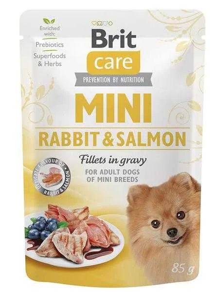 Brit Kapsička Care Mini Rabbit&Salmon Fillets In Gravy 85g