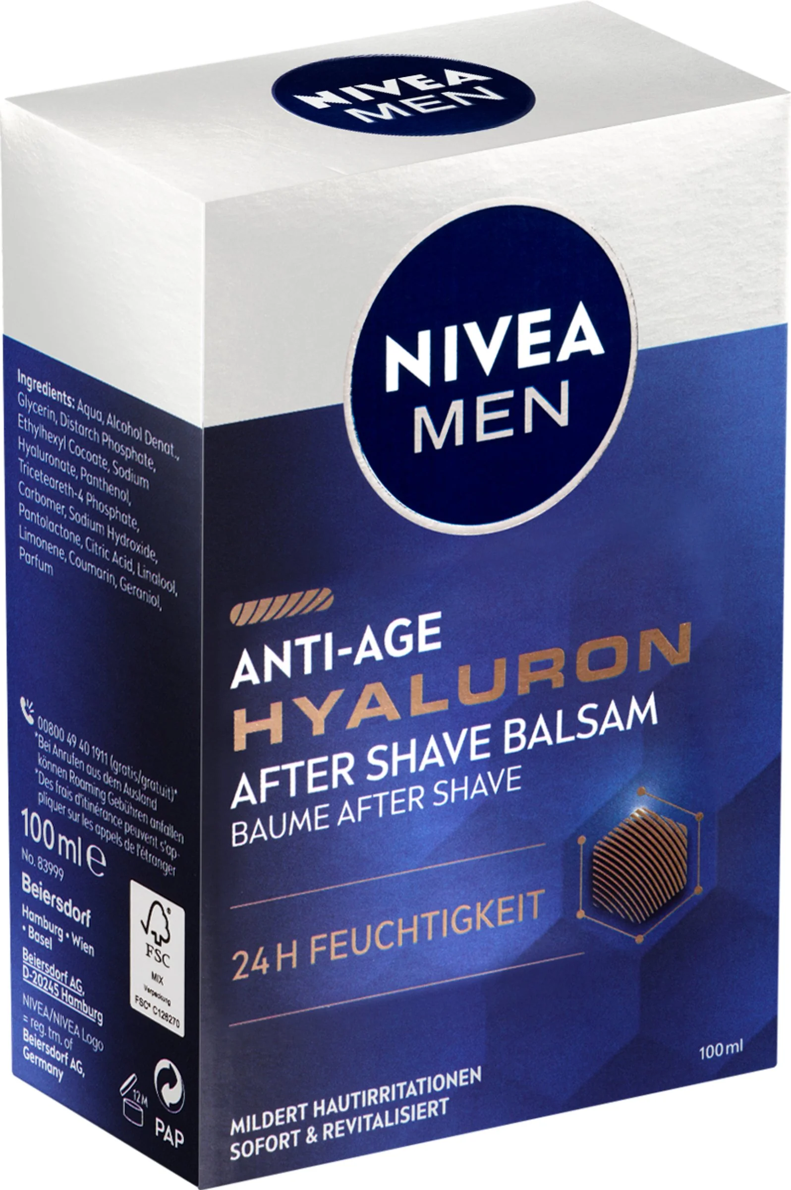 Nivea Men Balzam po holení Hyaluron 1×100 ml, balzam po holení