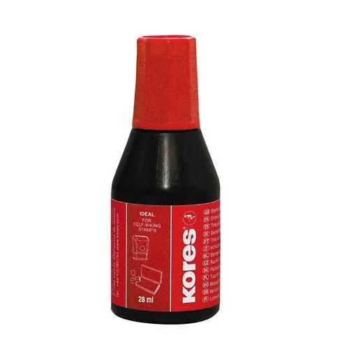 KORES 71328 pečiatková farba, 28 ml, červená