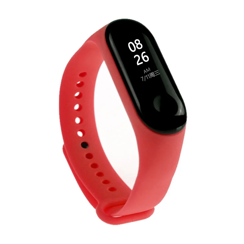 BStrap Silicone remienok na Xiaomi Mi Band 3/4, red