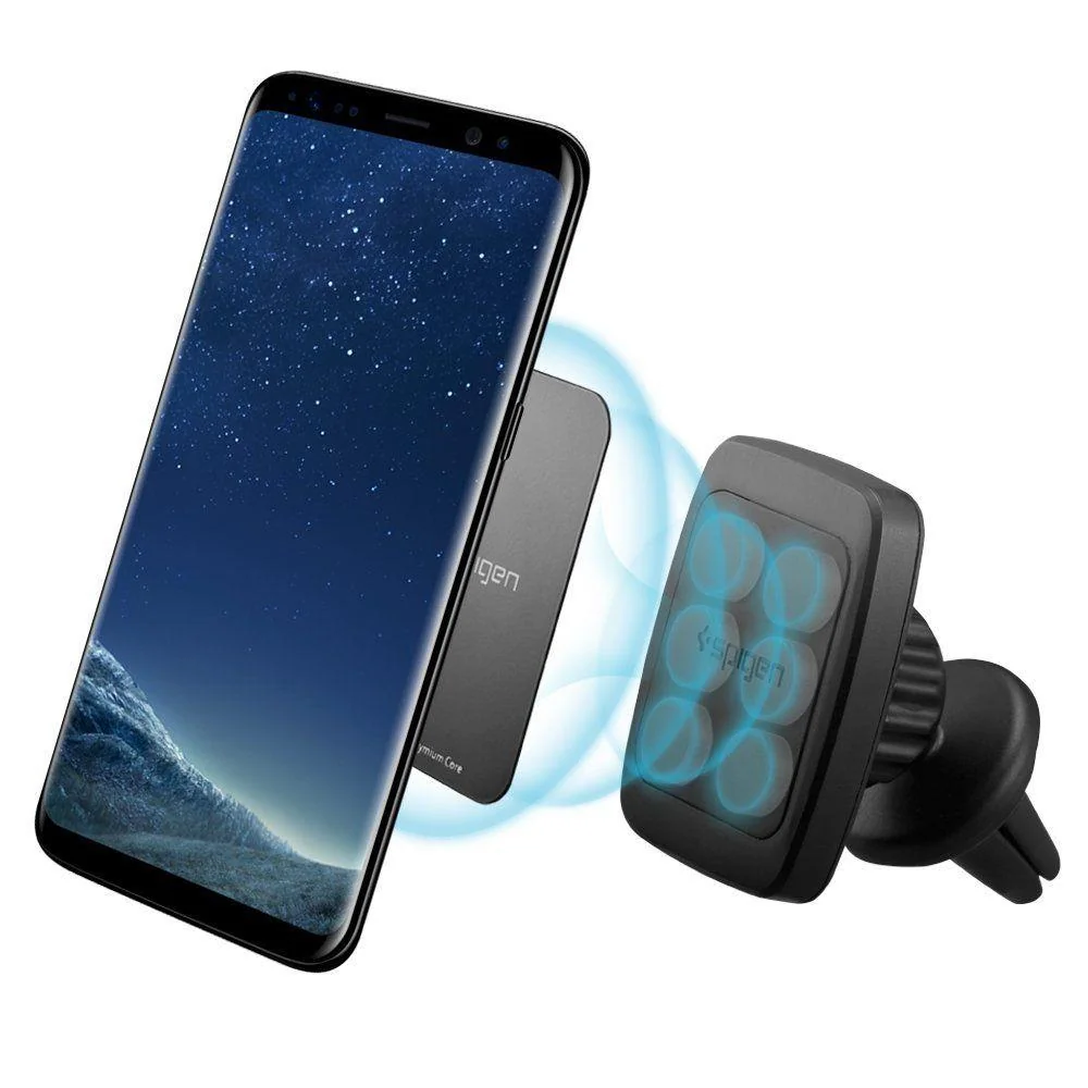 Spigen H12 magnetický držiak na mobil do auta, čierny 