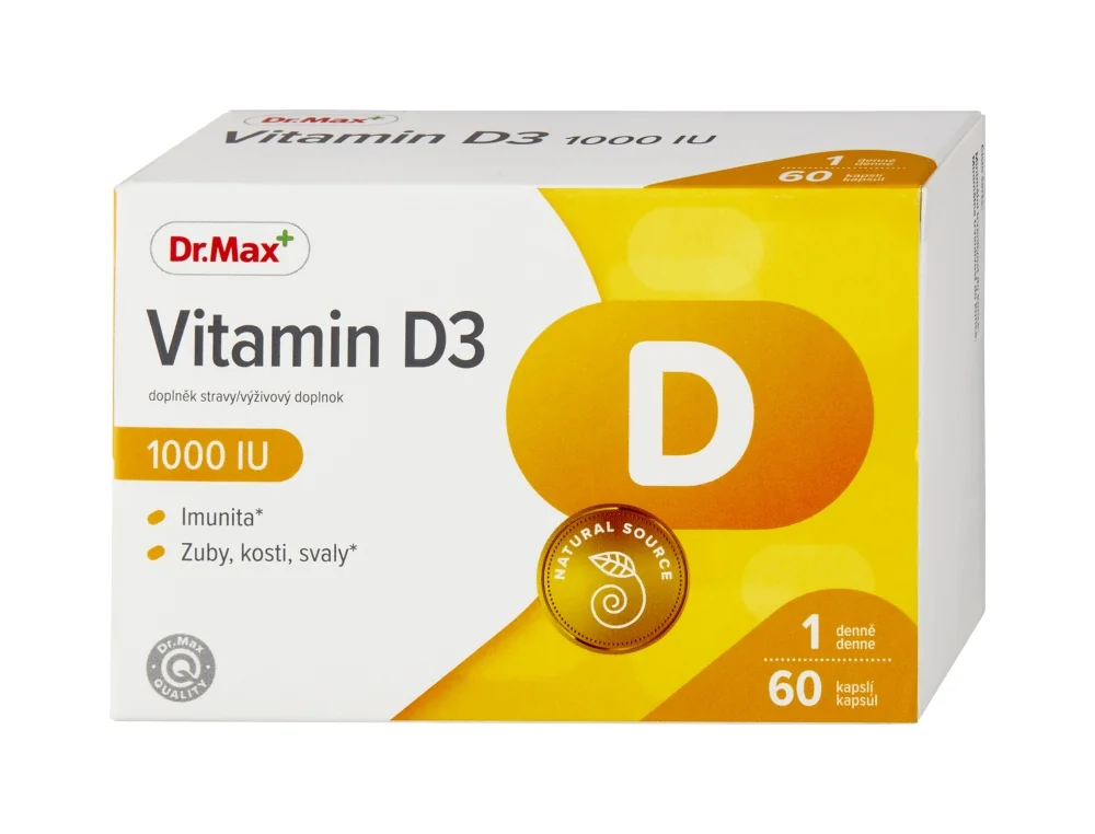 Dr. Max Vitamín D 1000 IU 1×60 kapsúl, vitamín D