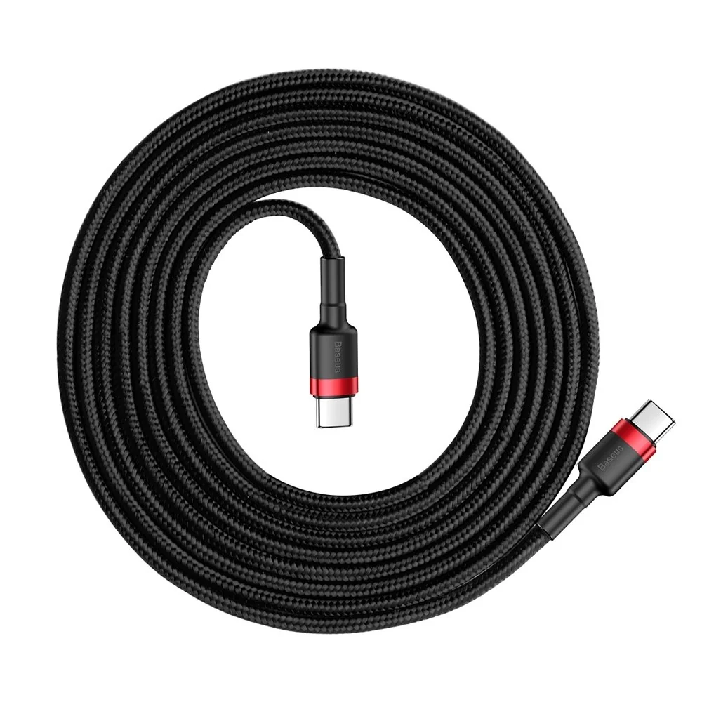 Baseus Cafule kábel USB-C / USB-C PD2.0 3A QC 3.0 2m, čierny/červený 