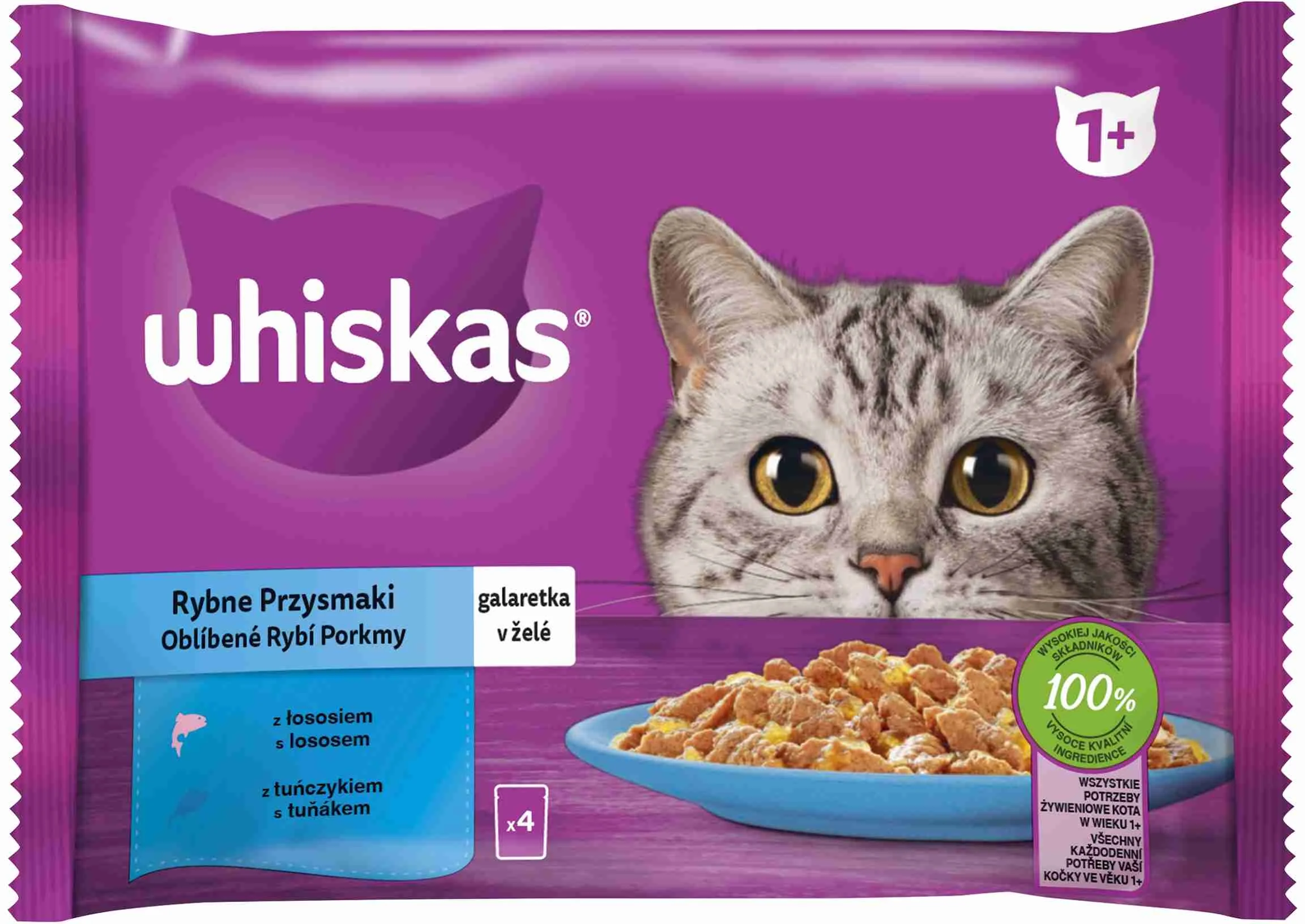 WHISKAS Kapsička Rybací výber v želé 4pack