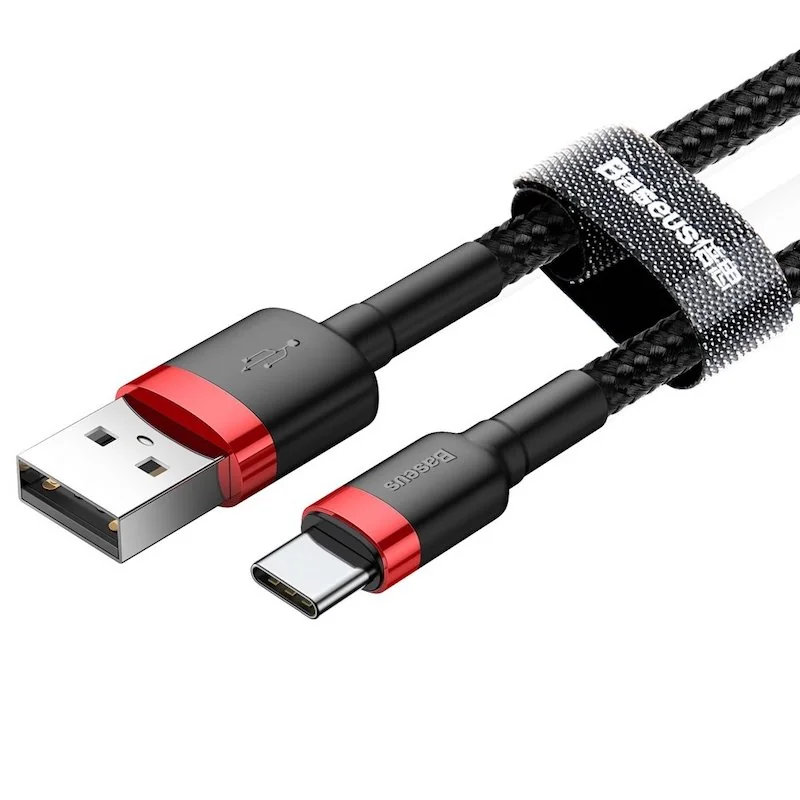 Baseus Cafule kábel USB / USB-C QC 3.0 2A 3m, čierny/červený 