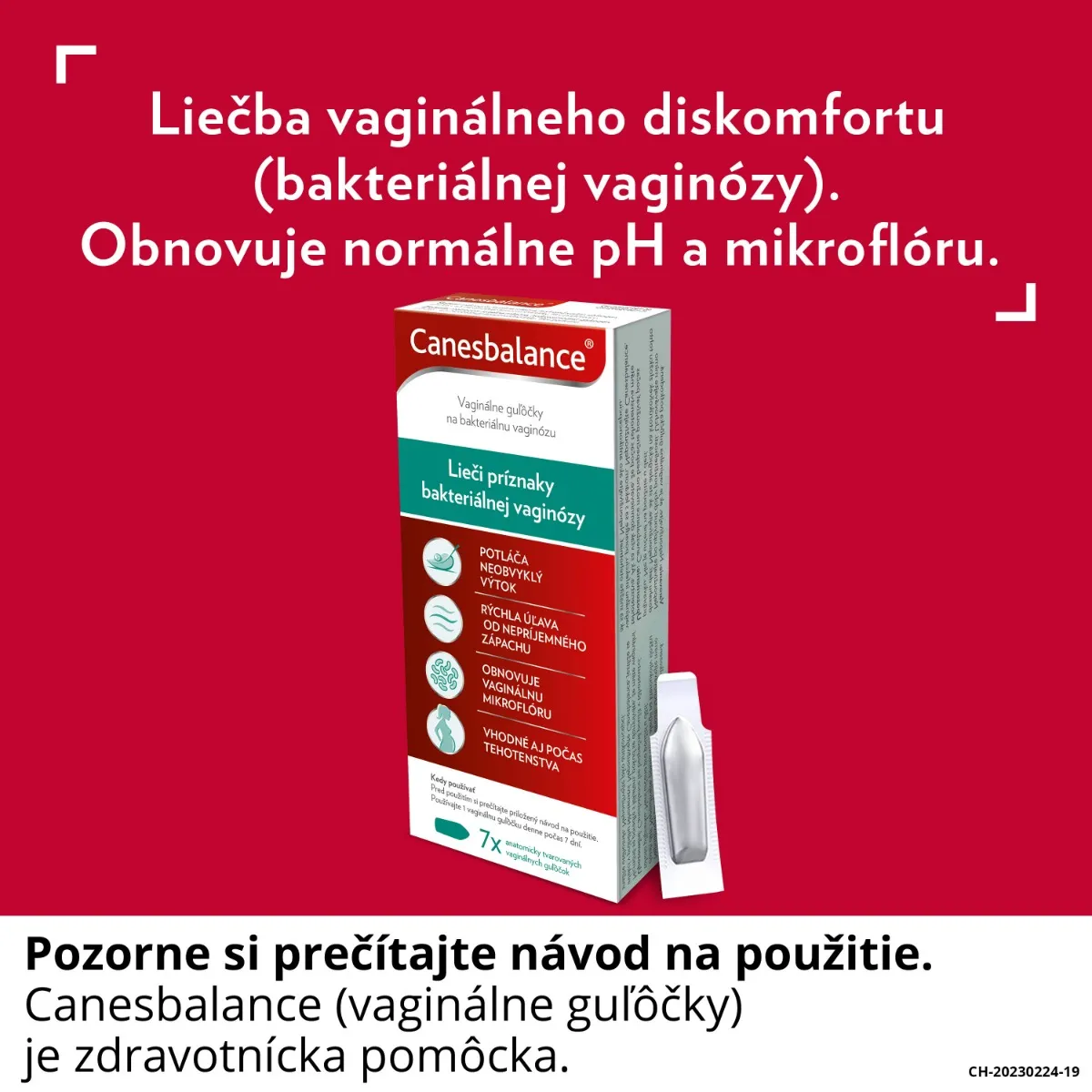 Canesbalance (vaginálne guľôčky) 1×7 ks, vaginálne guľôčky určené na liečbu príznakov bakteriálnej vaginózy