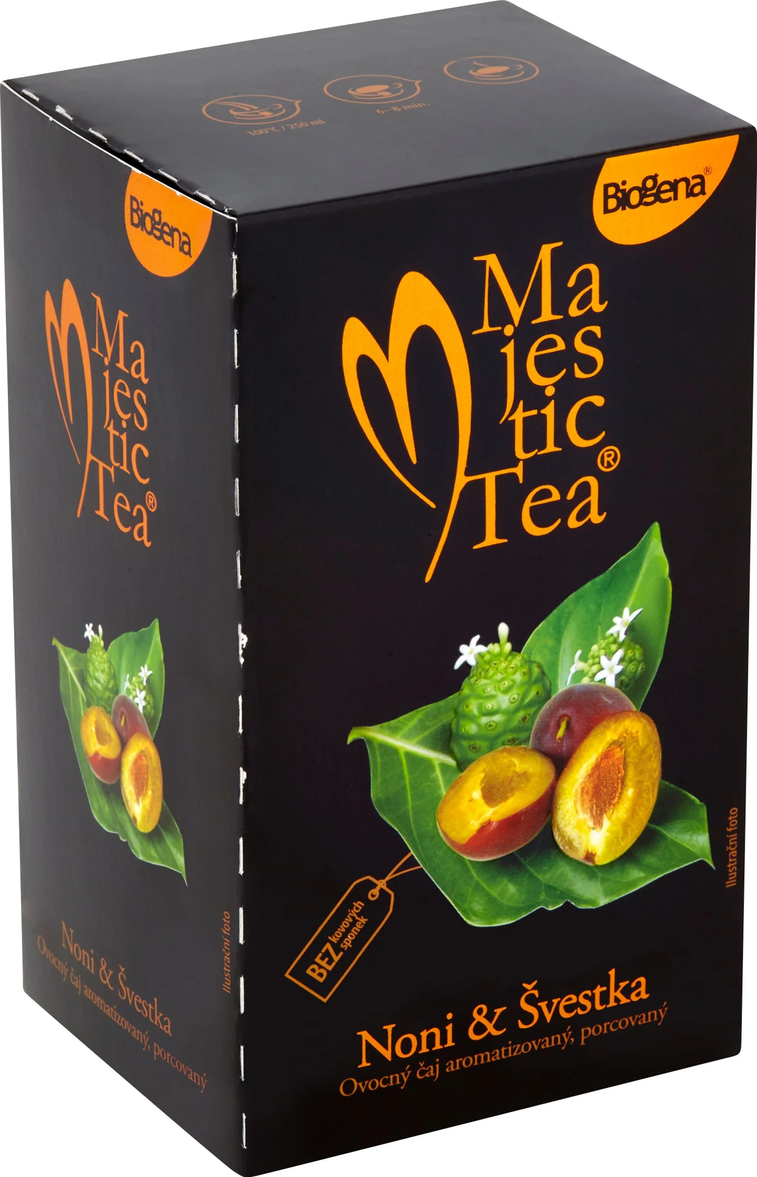 Biogena Majestic Tea Noni & Slivka 20×2,5 g, (50 g), ovocno-bylinná zmes