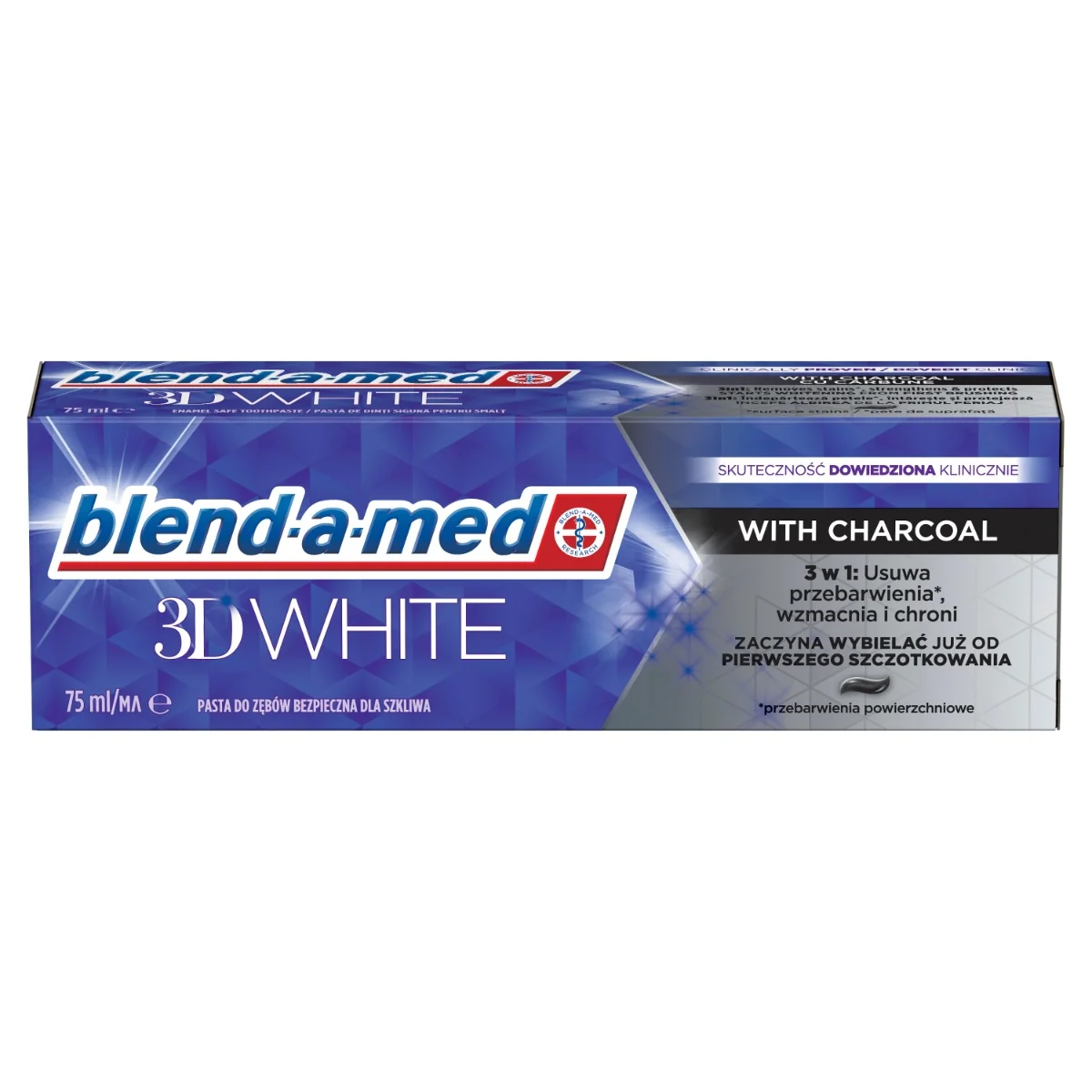 Blend-a-med 3D White Charcoal zubná pasta 75 ml 1×75 ml, zubná pasta