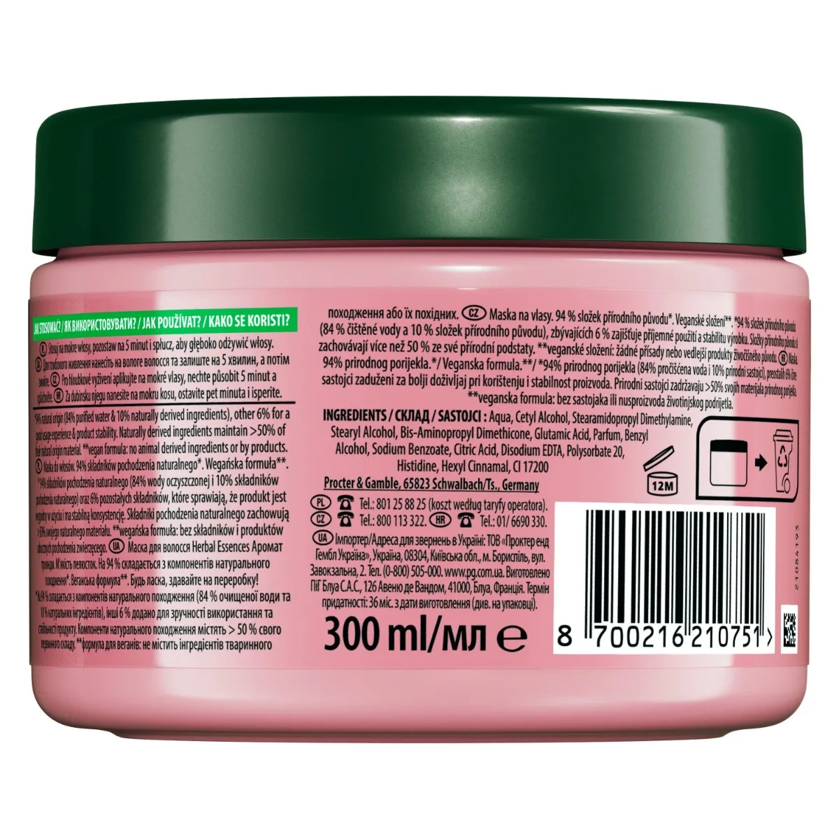 Herbal Essences Core Pouch Rose 300ML 1×300 ml, maska na vlasy