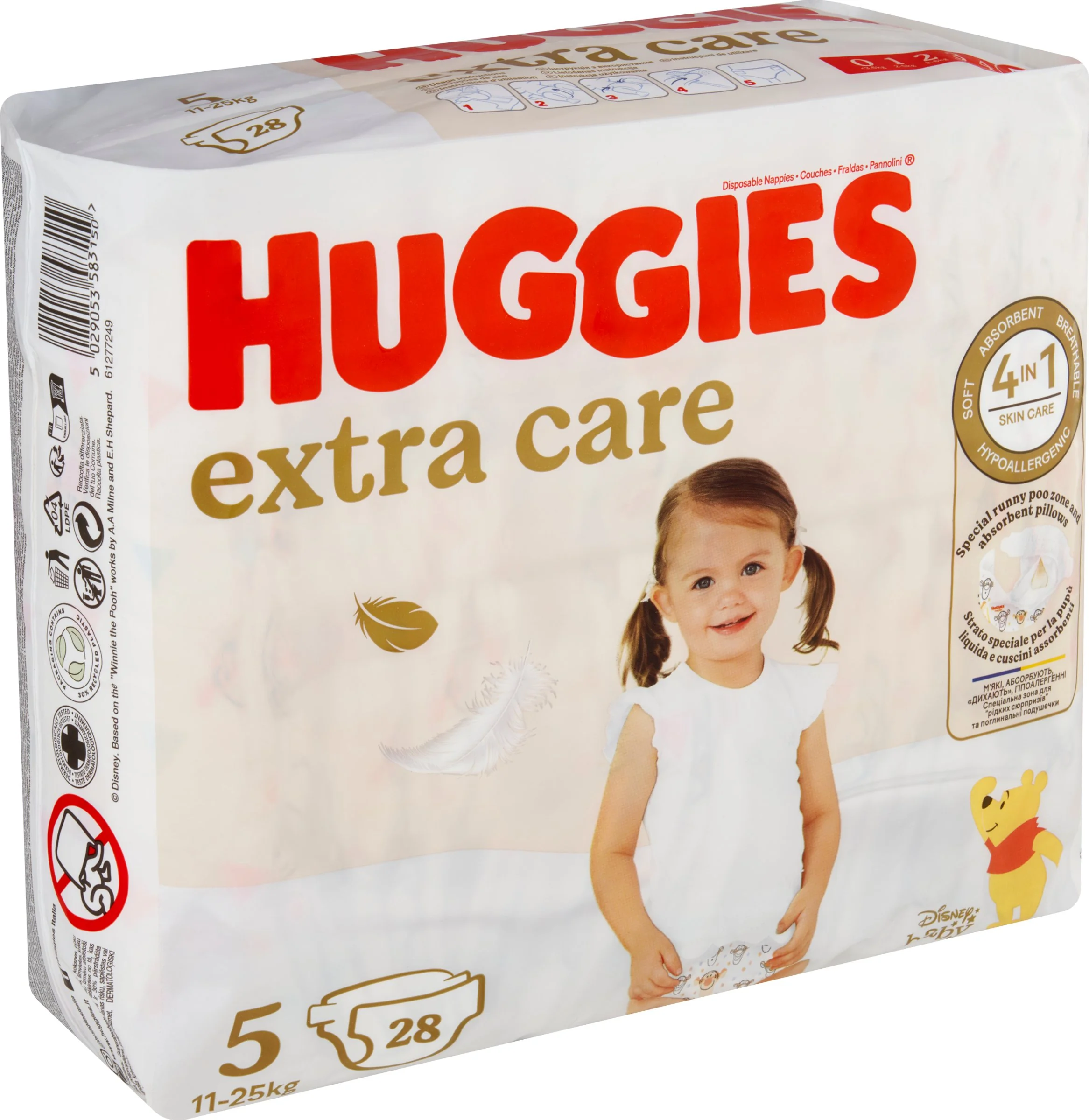 HUGGIES plienky Extra Care 5 1×28 ks, jednorazové plienky