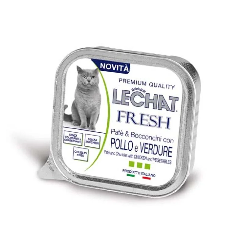 MONGE LECHAT FRESH Pate a kúsky kura & zelenina 100g pre dospelé mačky