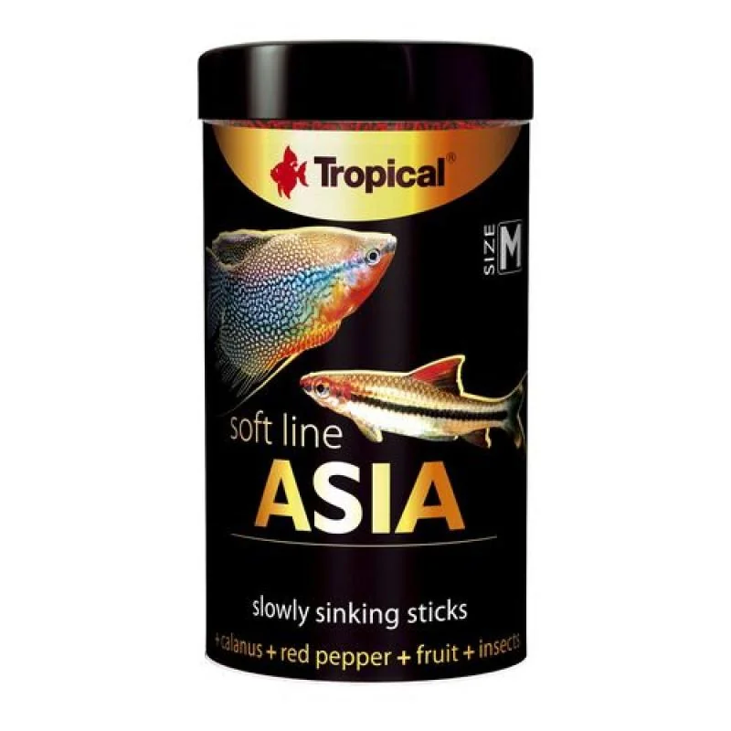 TROPICAL Asia M 100ml/40g mäkké granulované krmivo pre mäsožravé a všežravé ryby z Ázie 