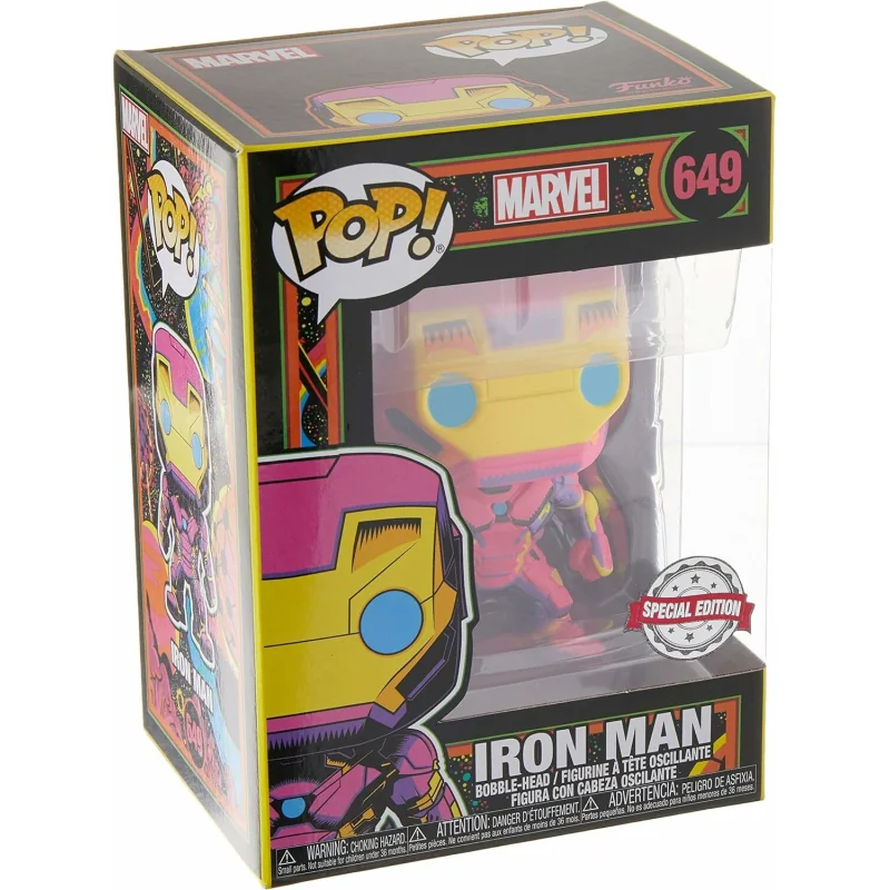 FUNKO POP Marvel: Black Light Iron Man - Zberateľská figúrka Iron Man 