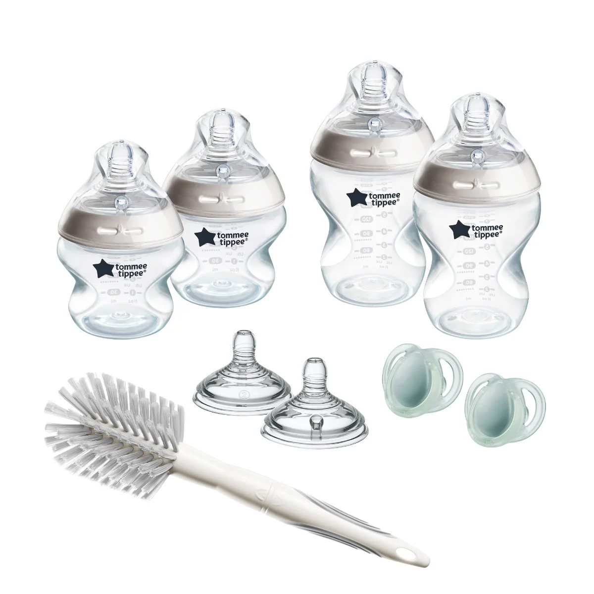 Tommee Tippee Natural Start ANTI-COLIC Novorodenecký Starter Kit Samosterilizačných fľaštičiek, 0m+, Biela 1×9 ks, novorodenecký set