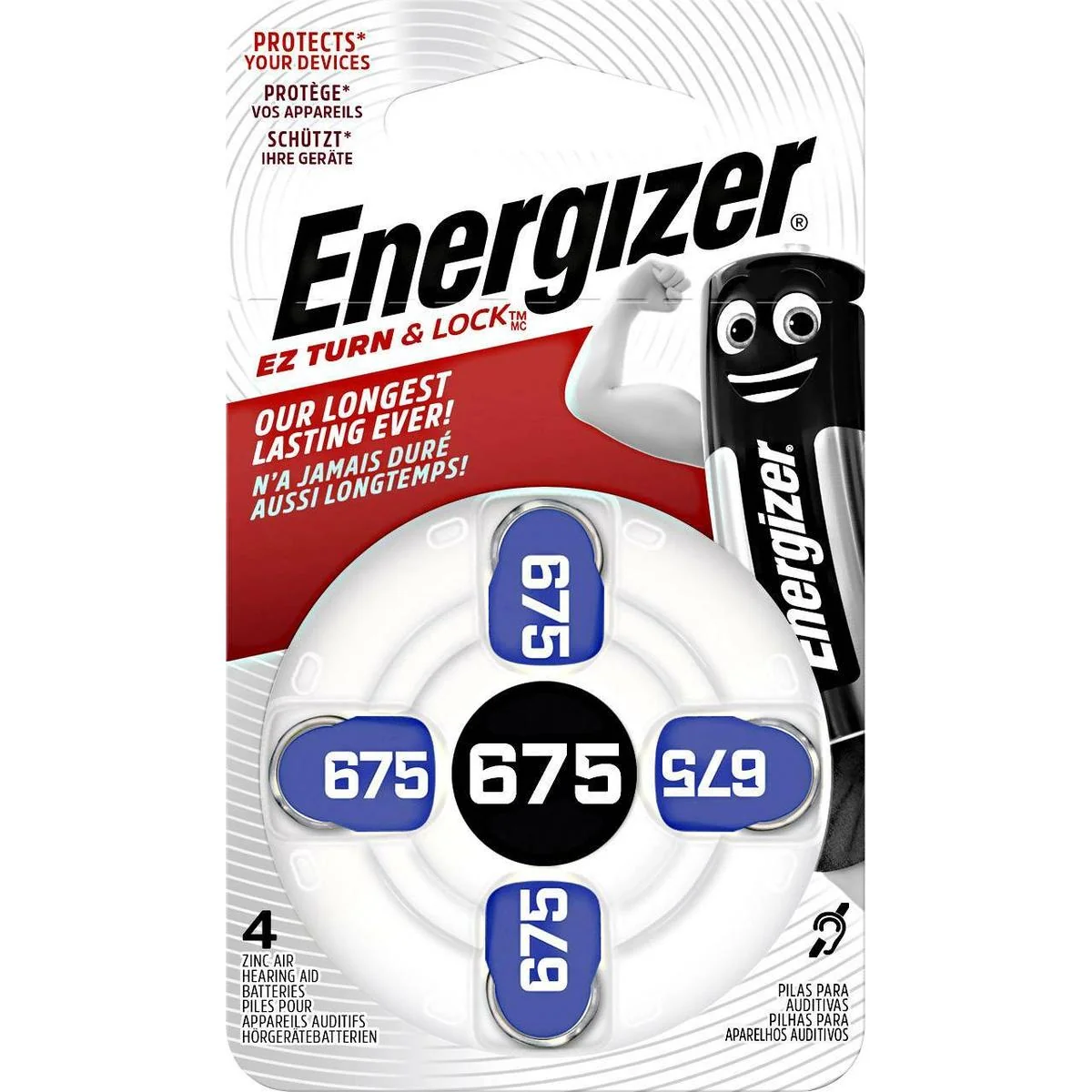 Energizer 675 SP-4 gombíkové batérie pre audioprotetiku 4ks 1,4V EN-634925