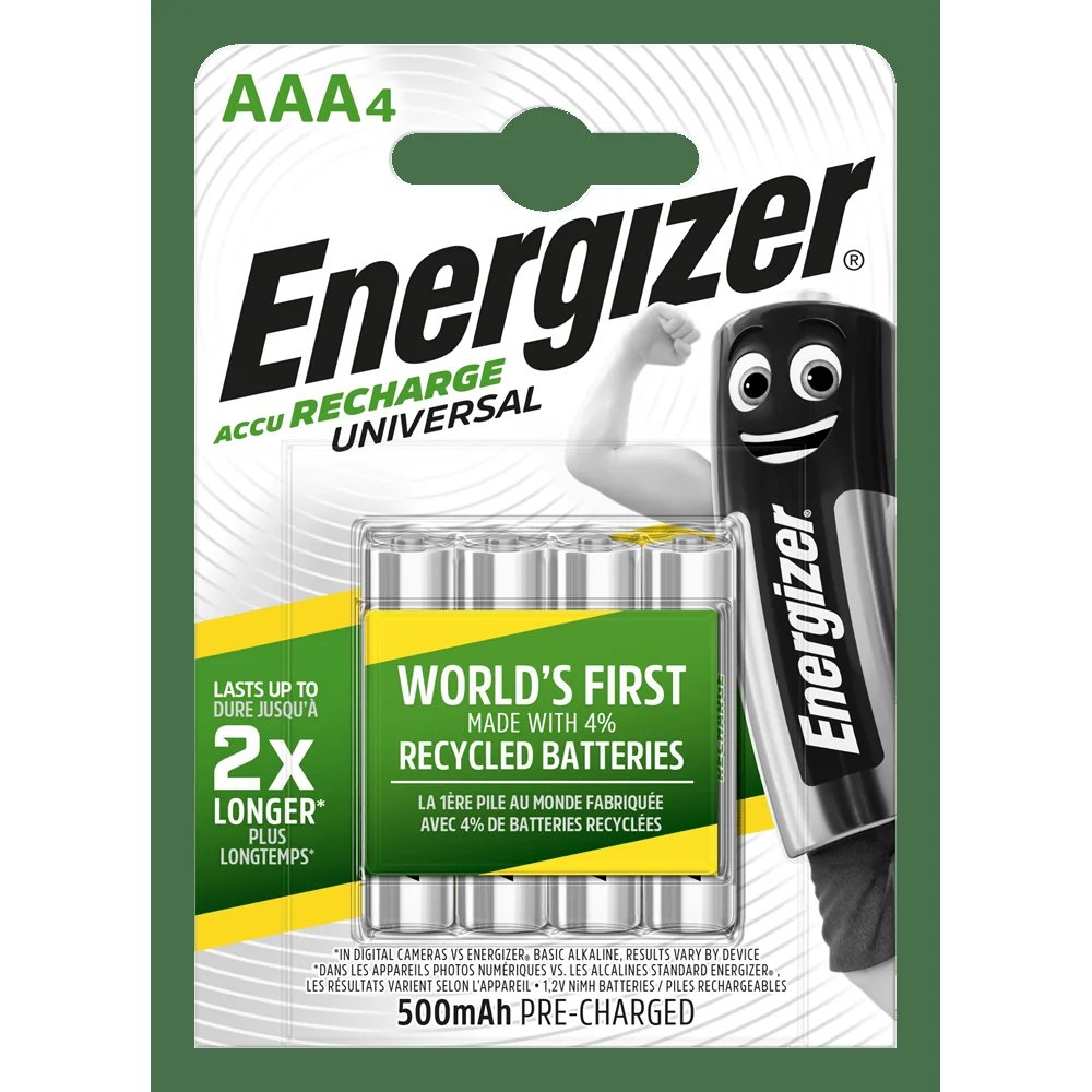 Energizer Universal AAA 500mAh 4ks nabíjacie batérie EHR016