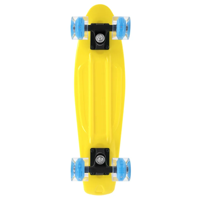 SPOKEY - FISH Pennyboard so svietiacimi LED kolieskami, žltý 