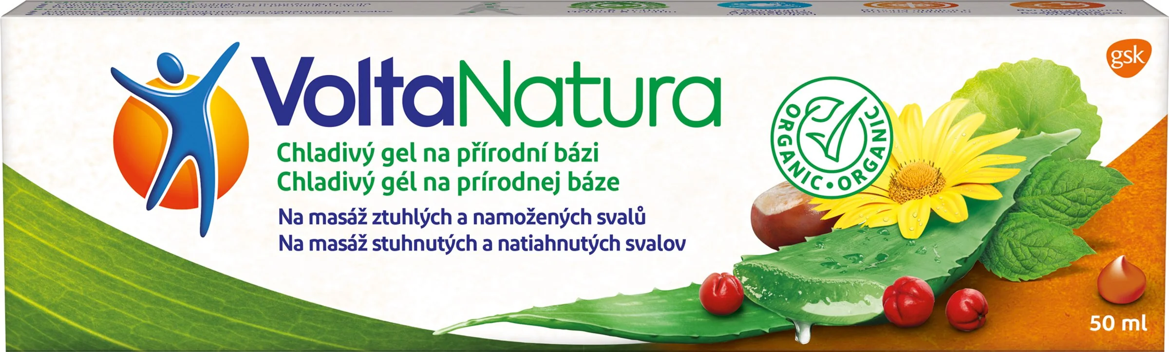 VoltaNatura chladivý masážny gél 1x50 ml, gél na natiahnuté a stuhnuté svaly