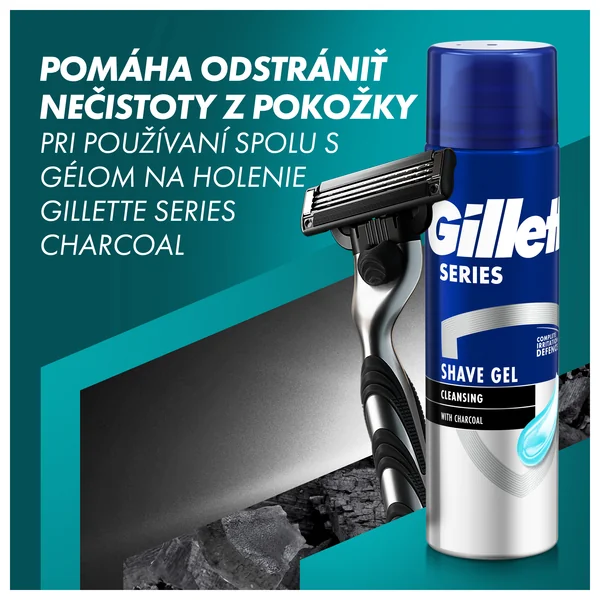 Gillette Mach3 Charcoal holiaci strojček + hlavice 6ks 1×1, holiaci strojček