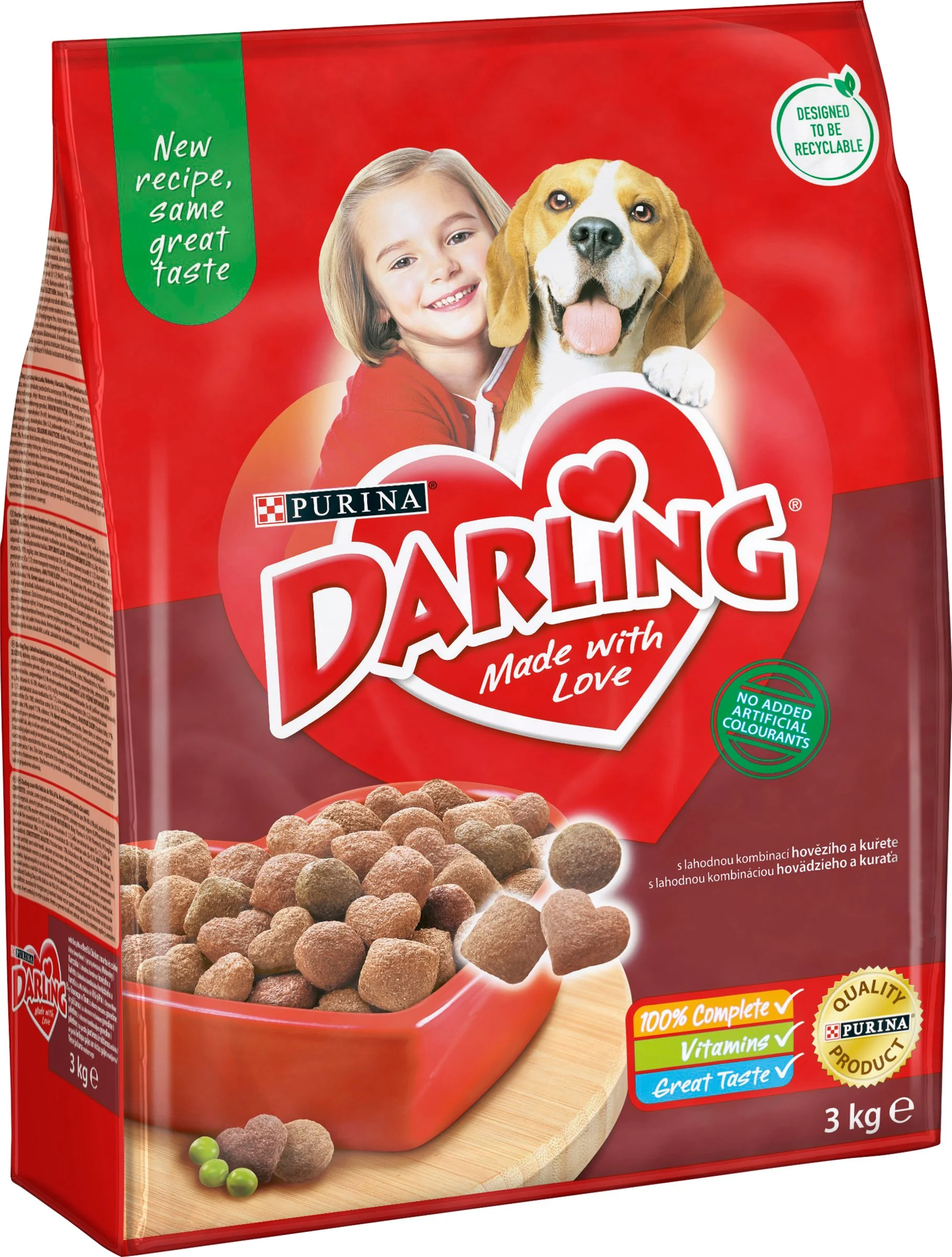 DARLING GP 1x3kg s hovädzím a zeleninou 1×3 kg, kompletné krmivo pre dospelých psov