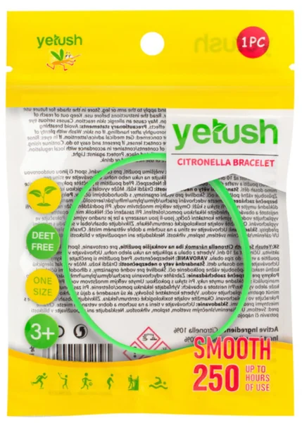 Yetush Smooth Citronella Náramok s citronelou - Zelený