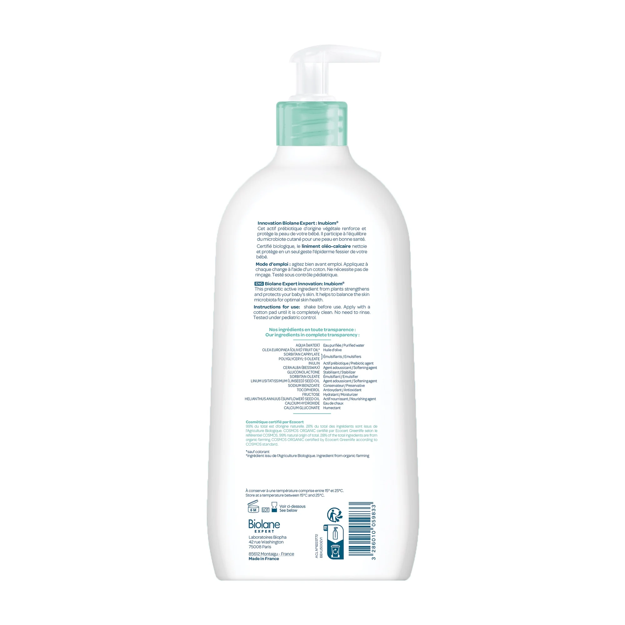 Biolane Certifikovaná organická liniment čistiaca emulzia Biolane Expert 1×500 ml, čistiaca emulzia