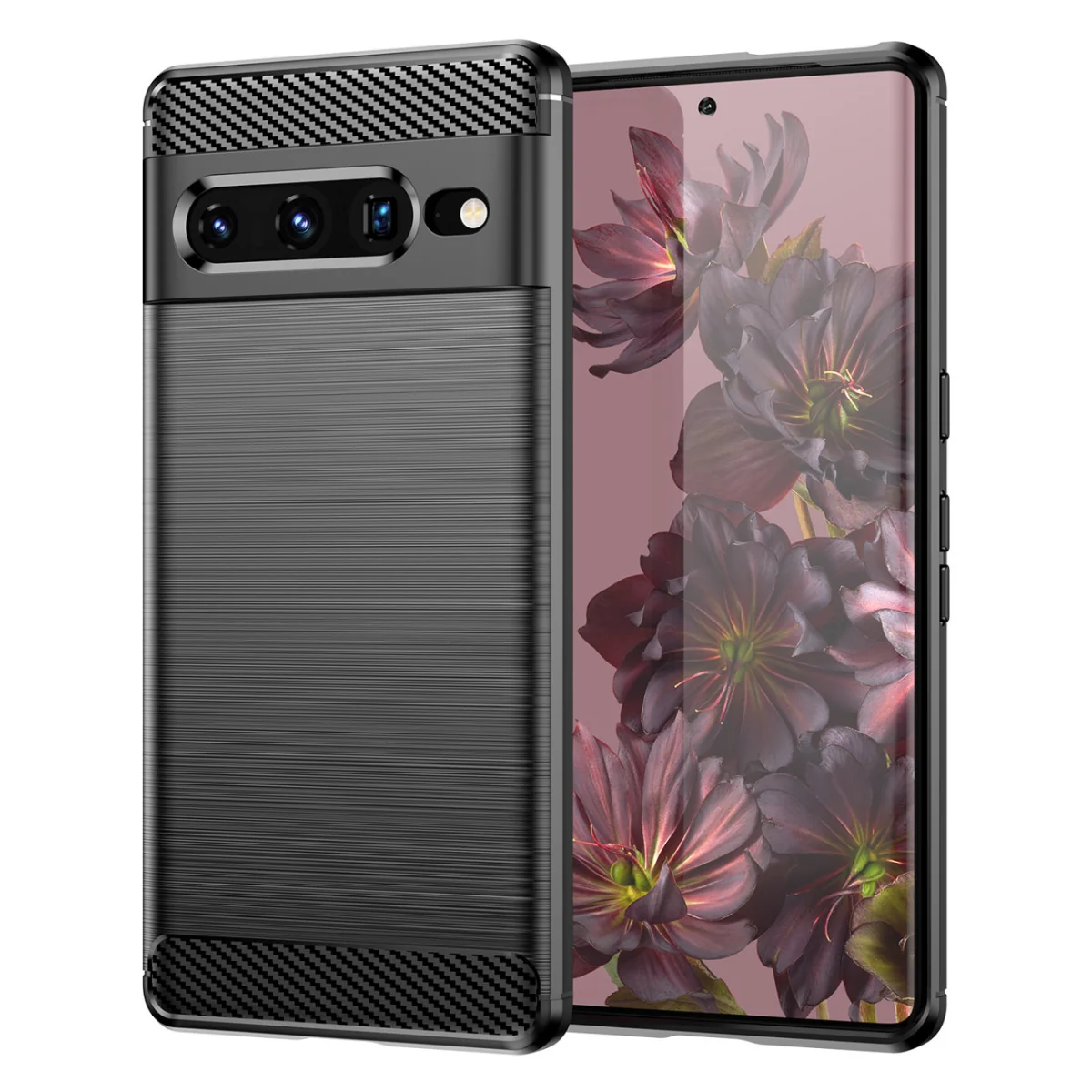 MG Carbon Case Flexible silikónový kryt na Google Pixel 7 Pro čierny