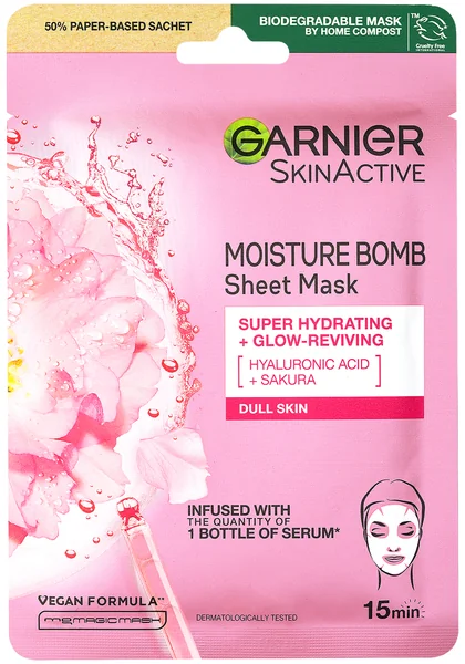 Garnier Skin Naturals textilná maska s výťažkom zo sakury, 28 g