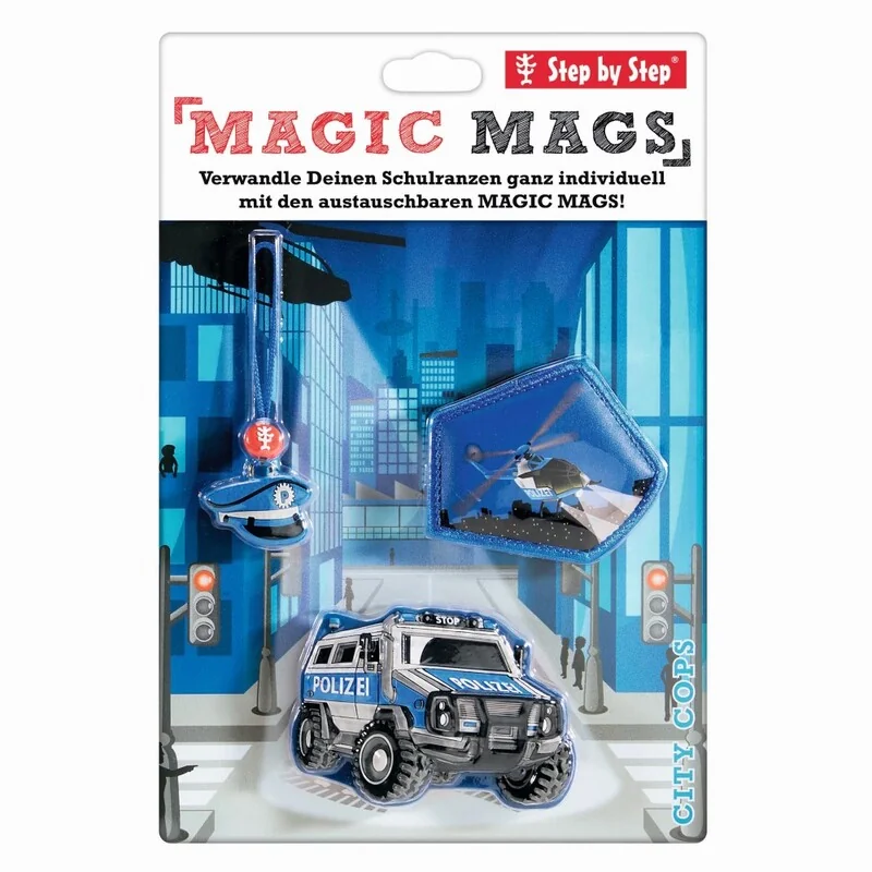 HAMA - Doplnkový set obrázkov MAGIC MAGS Policajné auto Diego k aktovkám GRADE, SPACE, CLOUD 